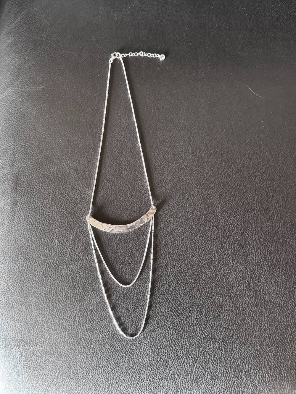 Silpada Silver Hammered Crescent Layered Necklace